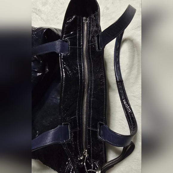 Coach Purse Navy Blue Authentic Audrey Tote Shoulder Bag Handbag - Picture 11 of 13